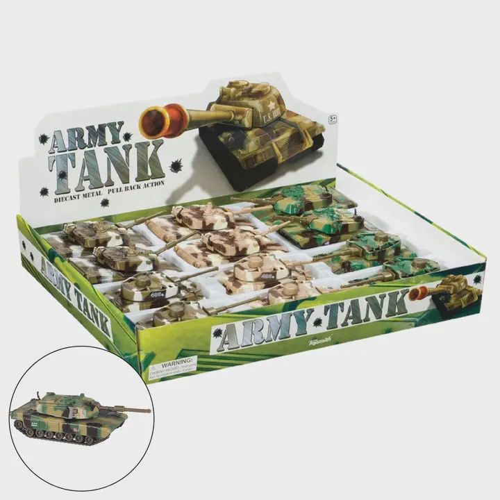 Pull Back Army Tanks, Assorted, 4.5"