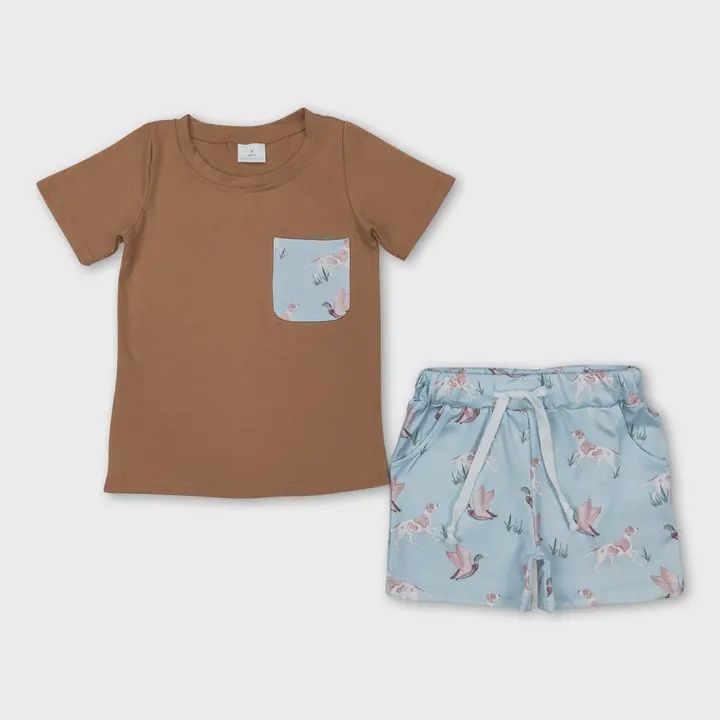 Boys Hunting Duck/Dog Shorts Set