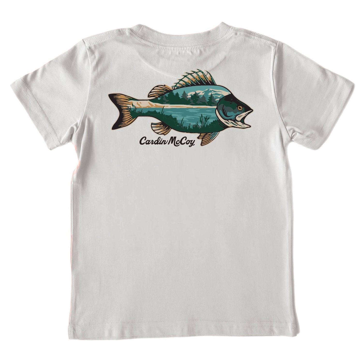 Kids' Sandbar Fish Short-Sleeve Tee, Color: Ice Gray, Size: XXS (2/3), Style: Pocket