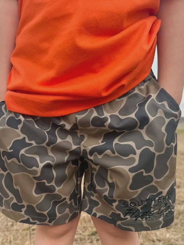 Brown Retro Camo Shorts