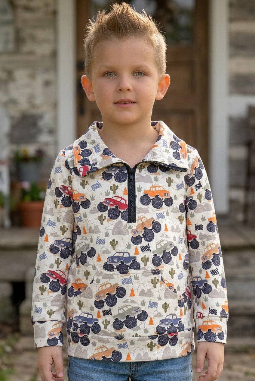 Desert Truck Printed Pull over Sweatshirt, Size: 12-18M
