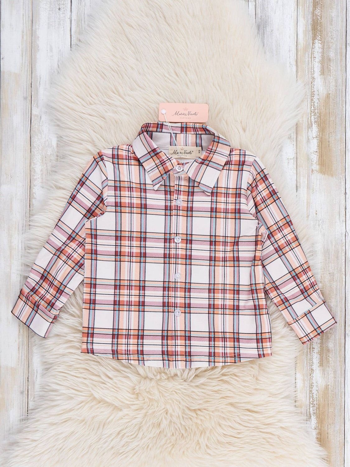 Maple Plaid Button-Up Shirt, Size: S(2yrs)