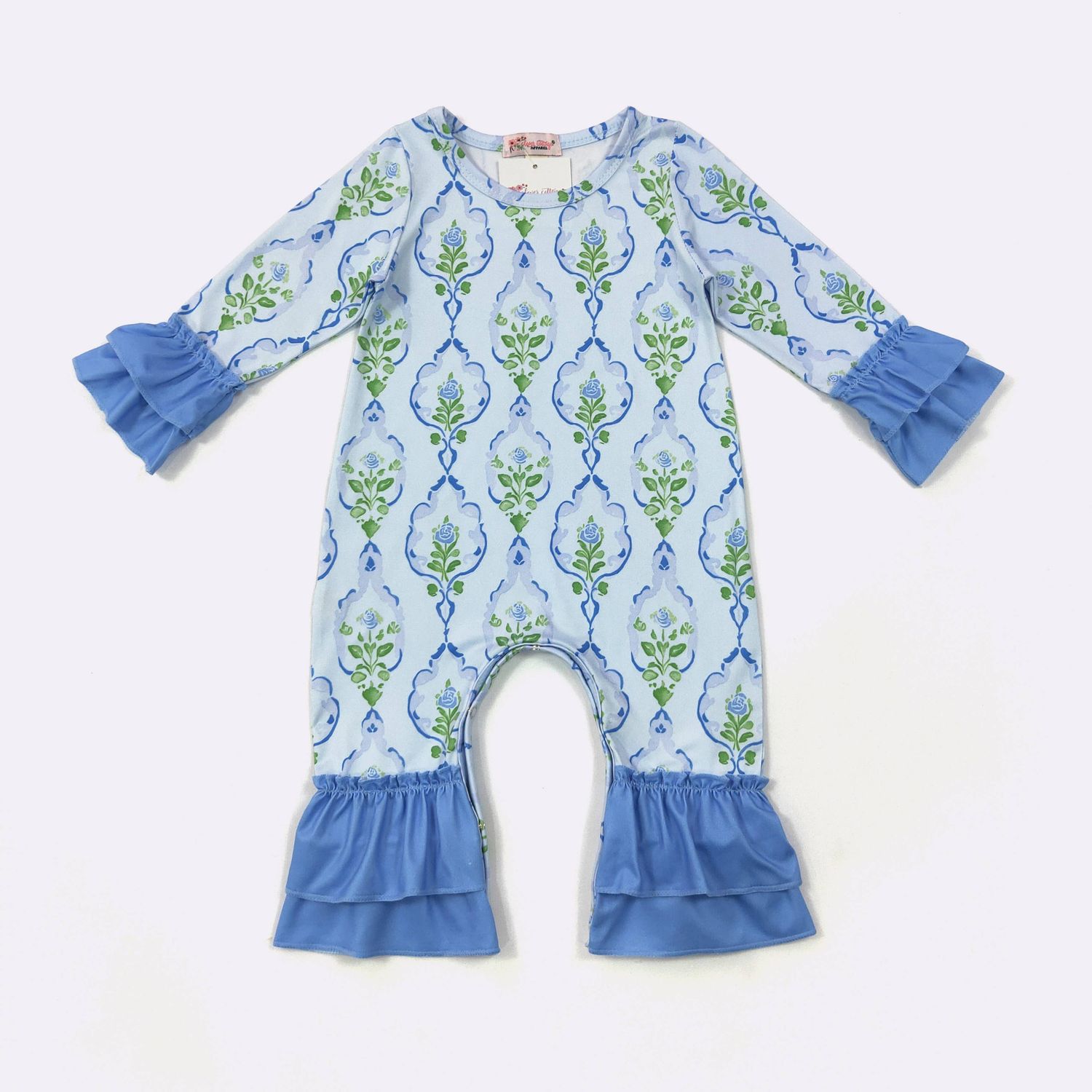 Blue Rose Frame Romper