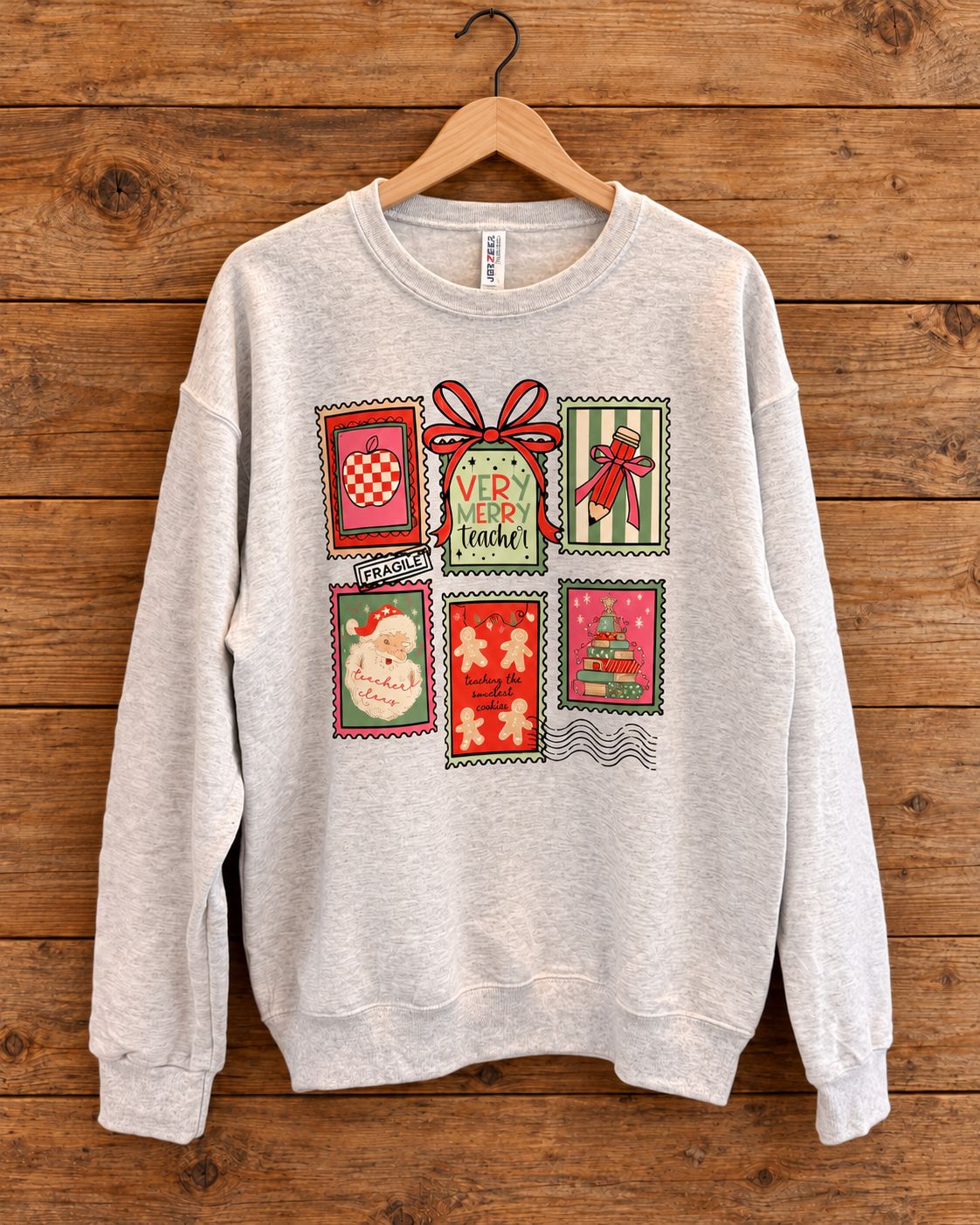 Very Merry Teacher Postage Stamp Collage