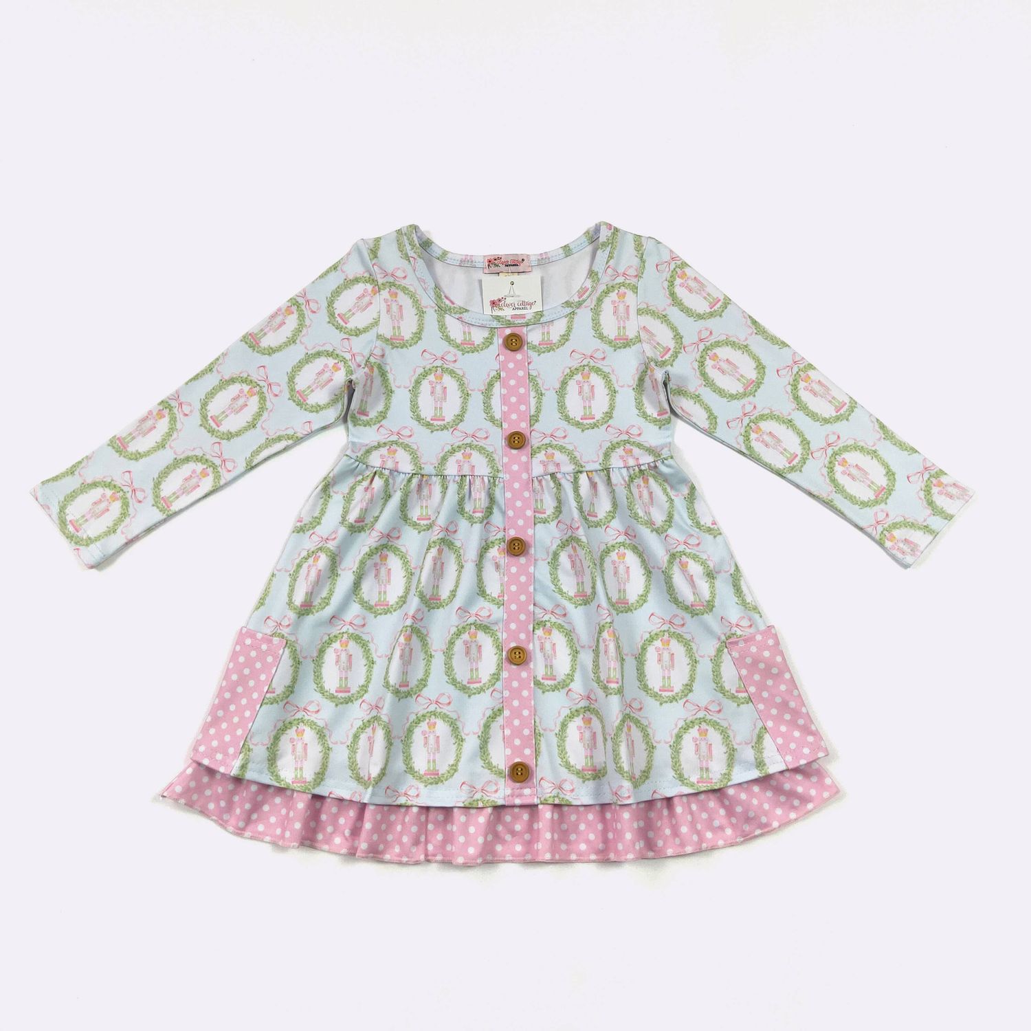 Nutcracker Wreath Girls Dress
