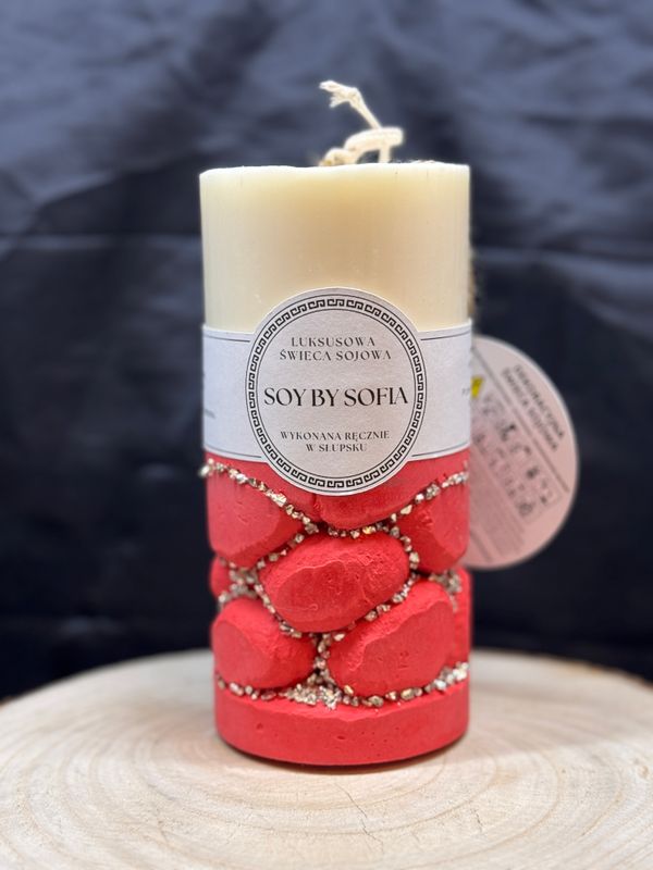 Luxury Concrete Candle - Red