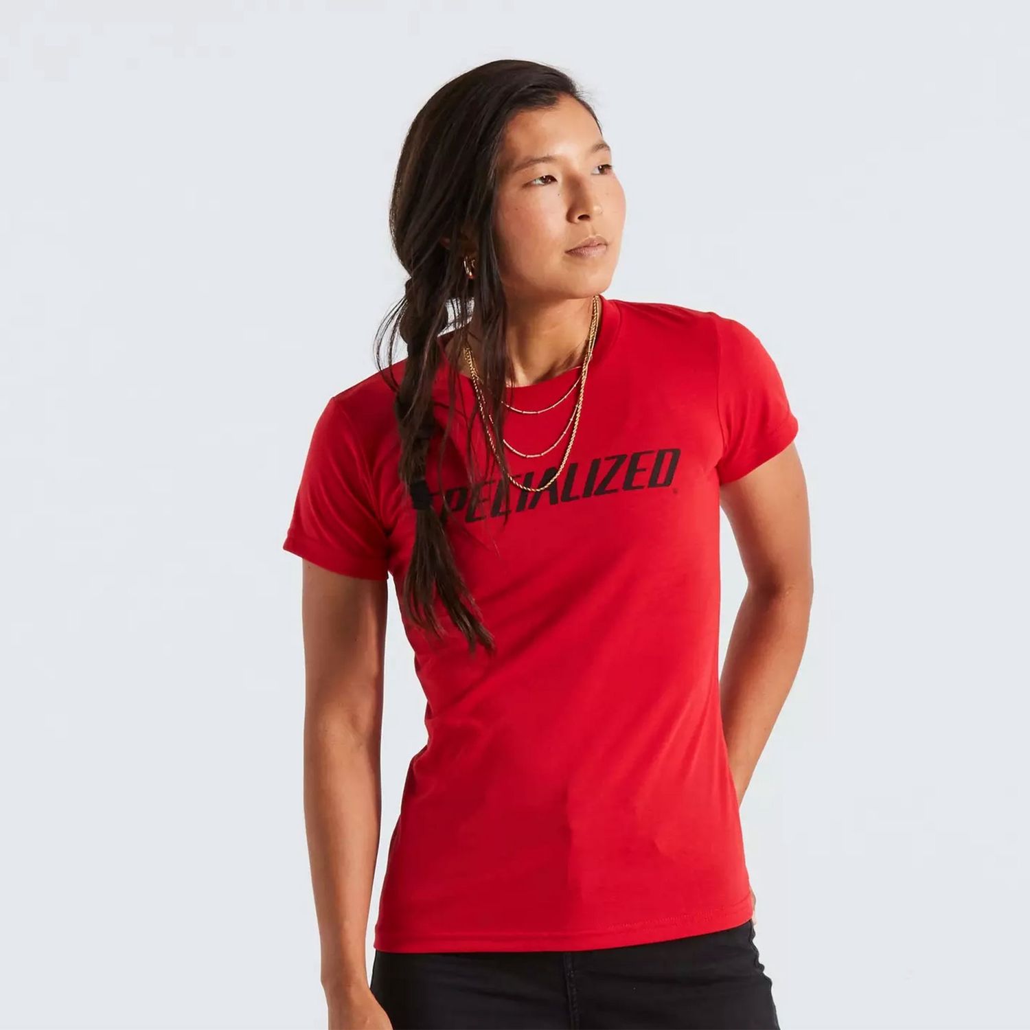 Specialized Women's Wordmark SS T-Shirt, Color: Flo Red, Size: X-Small