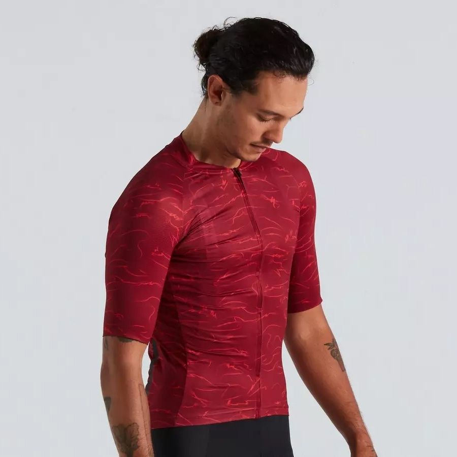 Specialized Men's SL Air+ Wisps Jersey SS, Color: Maroon, Size: Medium