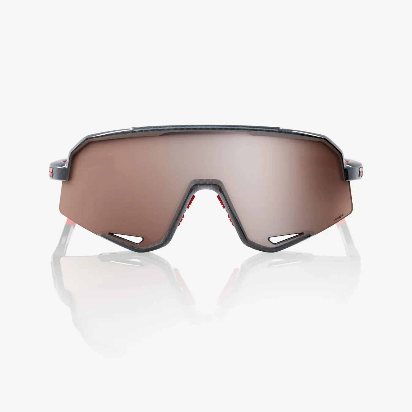 100% Slendale Sunglasses, Color: Gloss Carbon Fiber / HiPER® Crimson Silver Mirror Lens