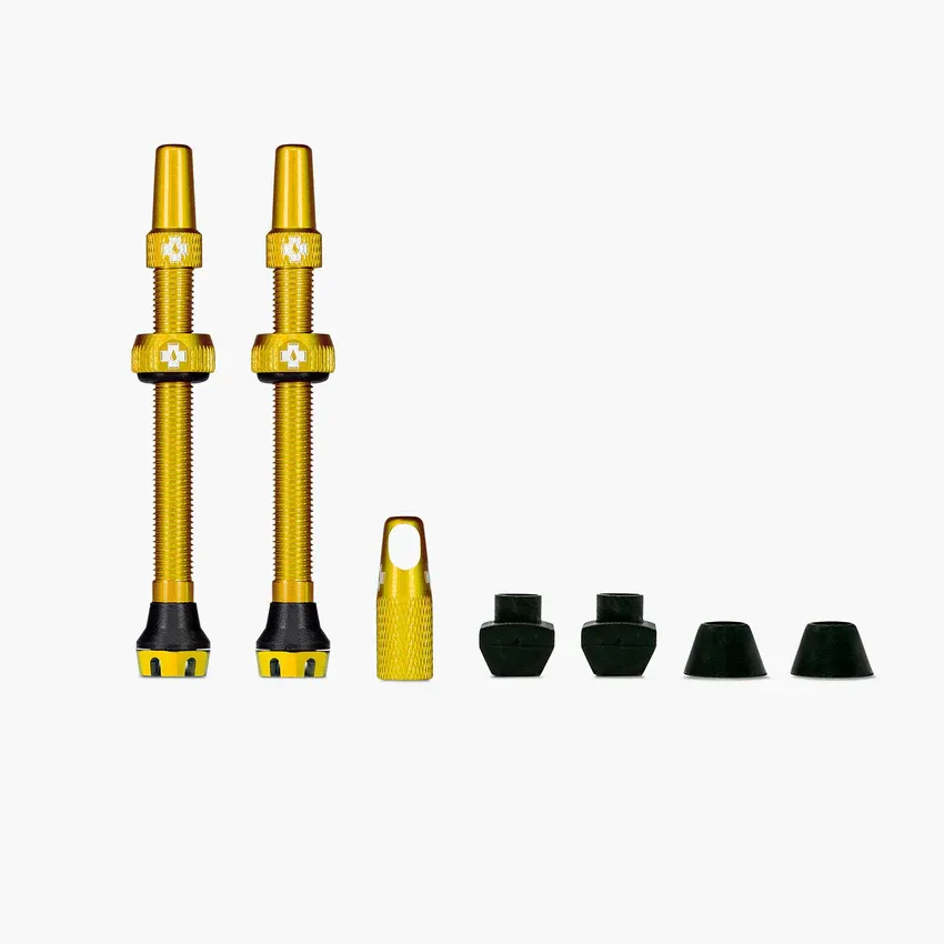 Muc-Off Tubeless Valves V2, Color: Gold, LENGTH: 44mm