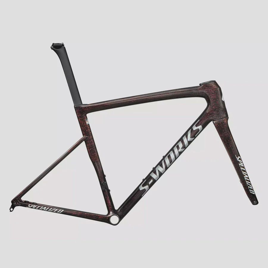 Specialized S-Works Tarmac SL8 Frameset, Color: Gloss Carbon/Red to Gold Blurred Speckle/Metallic White Silver, Size: 49