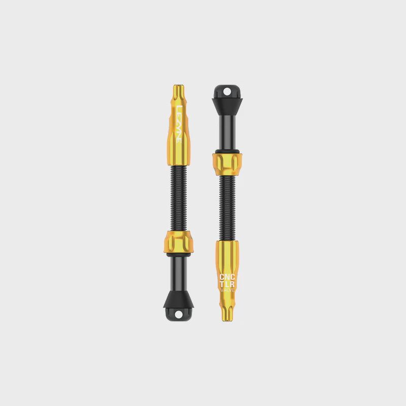 Lezyne CNC TLR Tubeless Valve Pro - Pair, Color: Gold, Size: 60MM