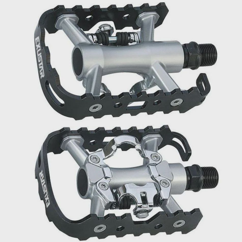 Exustar, E-PM818, Dual Sided Pedals, Body: Aluminum, Spindle: Cr-Mo, 9/16'', Black