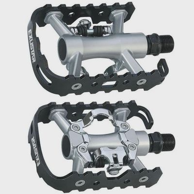 Exustar, E-PM818, Dual Sided Pedals, Body: Aluminum, Spindle: Cr-Mo, 9/16'', Black