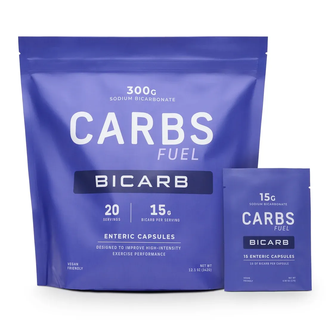 Carbs Fuel Bicarb Capsules 20ct Bag - 300g (15g Servings)