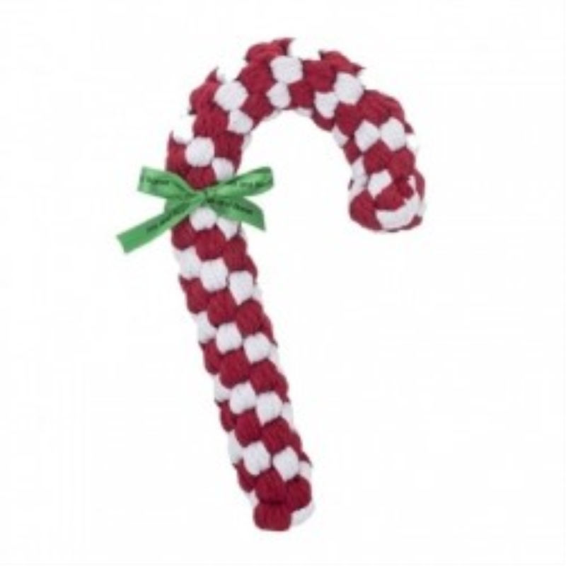 Jax &amp; Bones Holiday Candy Cane Rope Toy 12&quot;