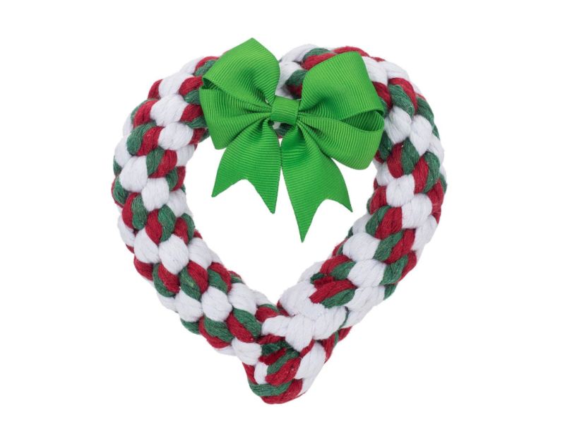 Jax &amp; Bones Holiday Heart Rope Toy
