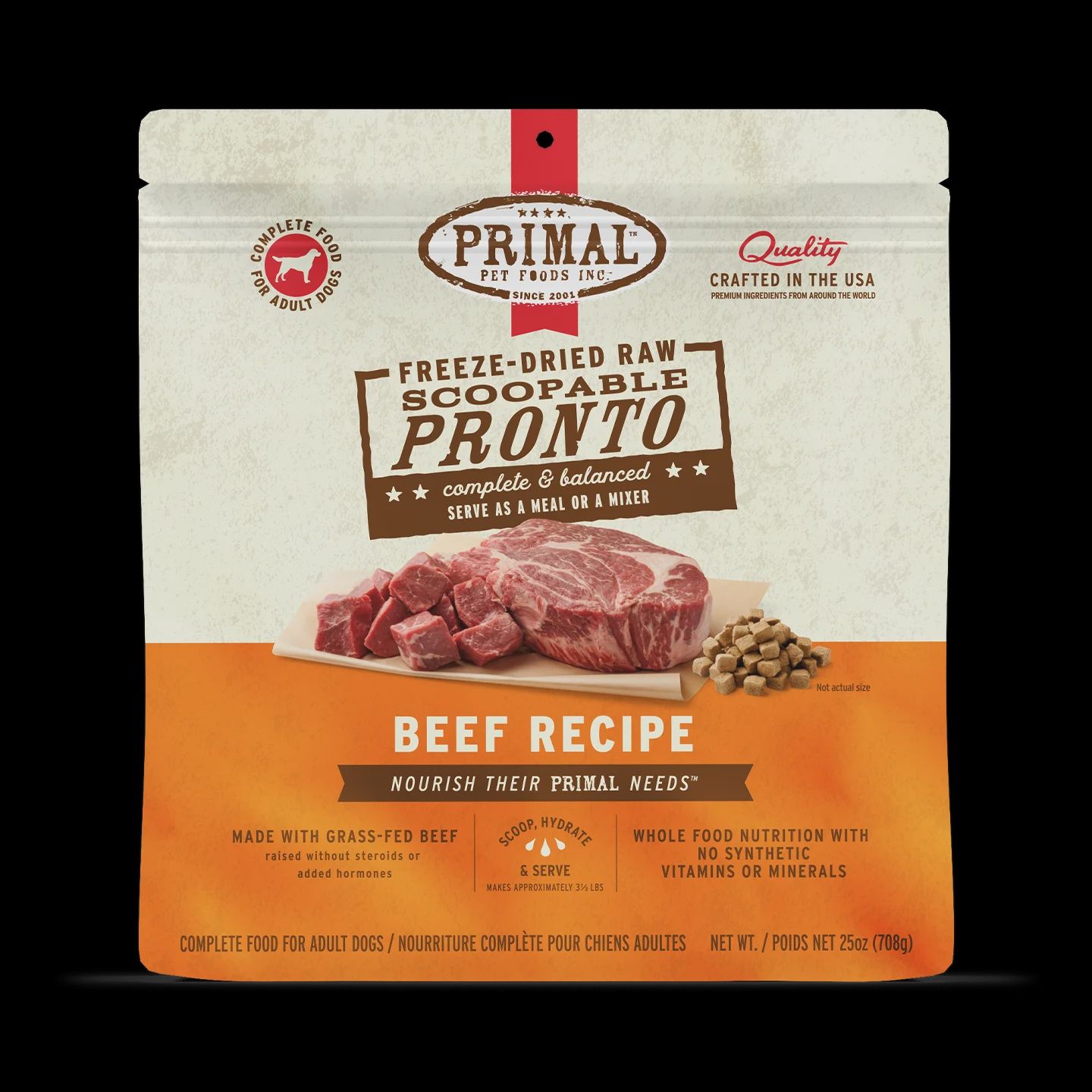 Primal - Canine - Freeze Dried - Pronto, Size: 7 oz, Flavor: Beef