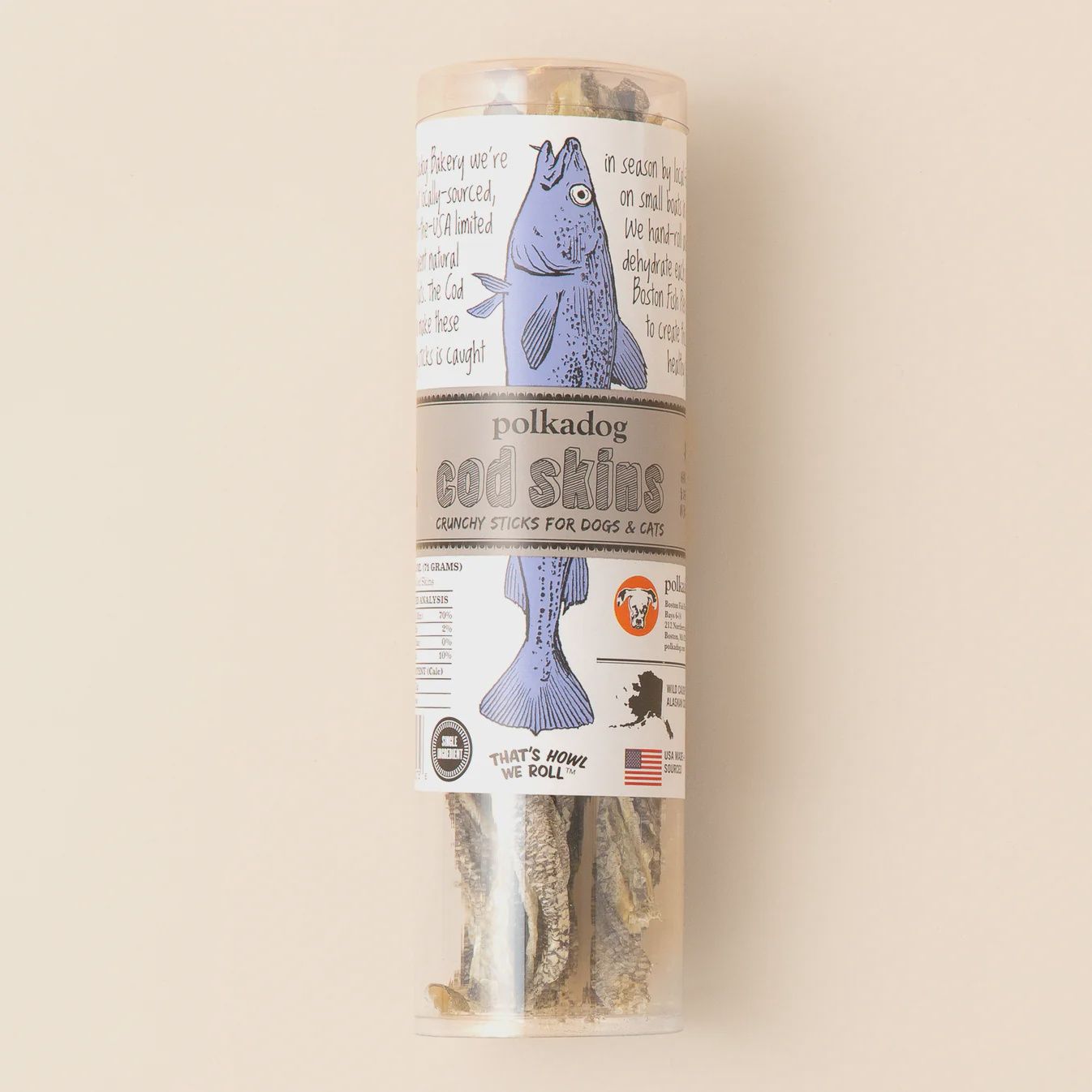 Polka Dog Cod Skins, Size: 2.5 oz