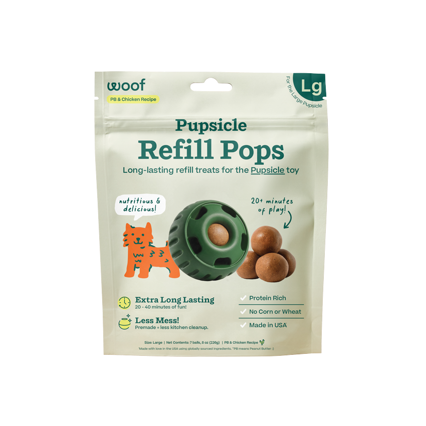 Woof - Pupsicle Pops- Treats, Color: Beef PB, Size: LG 8 oz