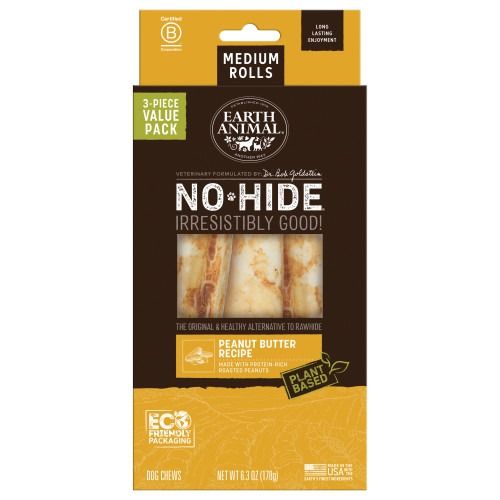Earth Animal No Hide Peanut Butter, Size: Value Pack M 3pk