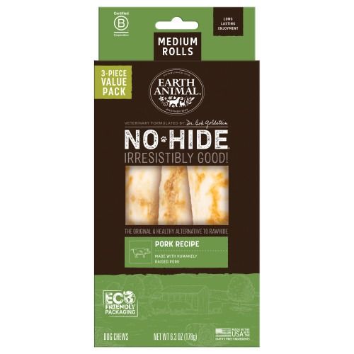 Earth Animal No Hide Pork, Size: Value Pack M 3pk