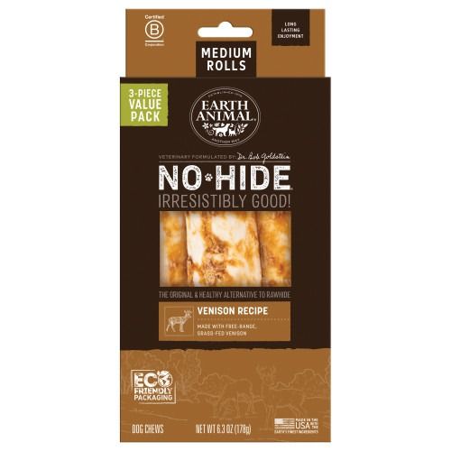 Earth Animal No Hide Venison, Size: Value Pack M 3pk
