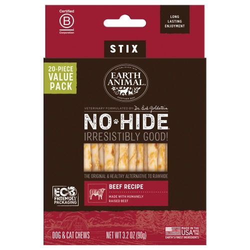 Earth Animal No Hide Beef, Size: Value Pack Stix 20pk