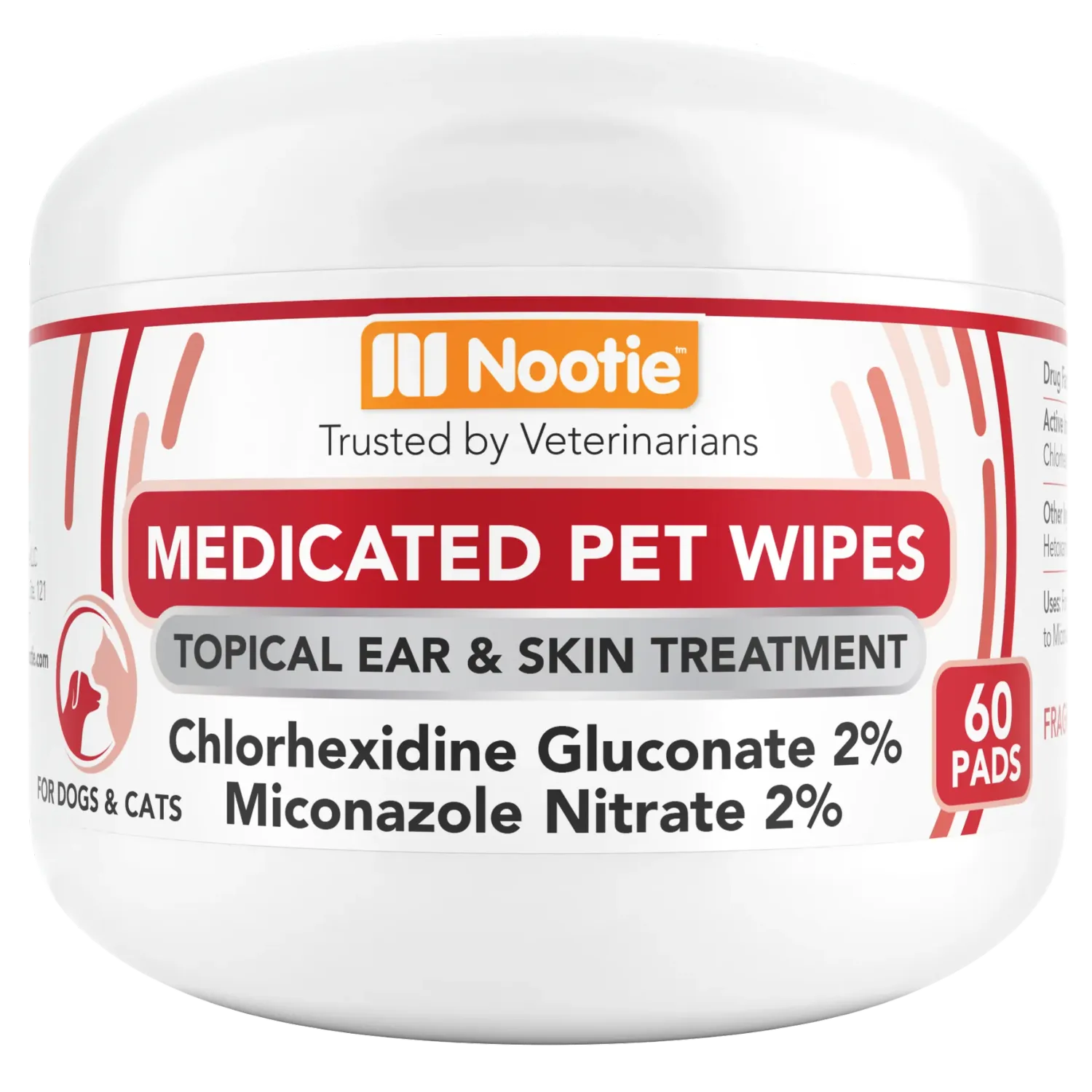 Nootie Antimicrobial Small Wipes - 60 Count