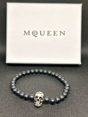 Pulsera Calavera para hombre y mujer de ágata negra