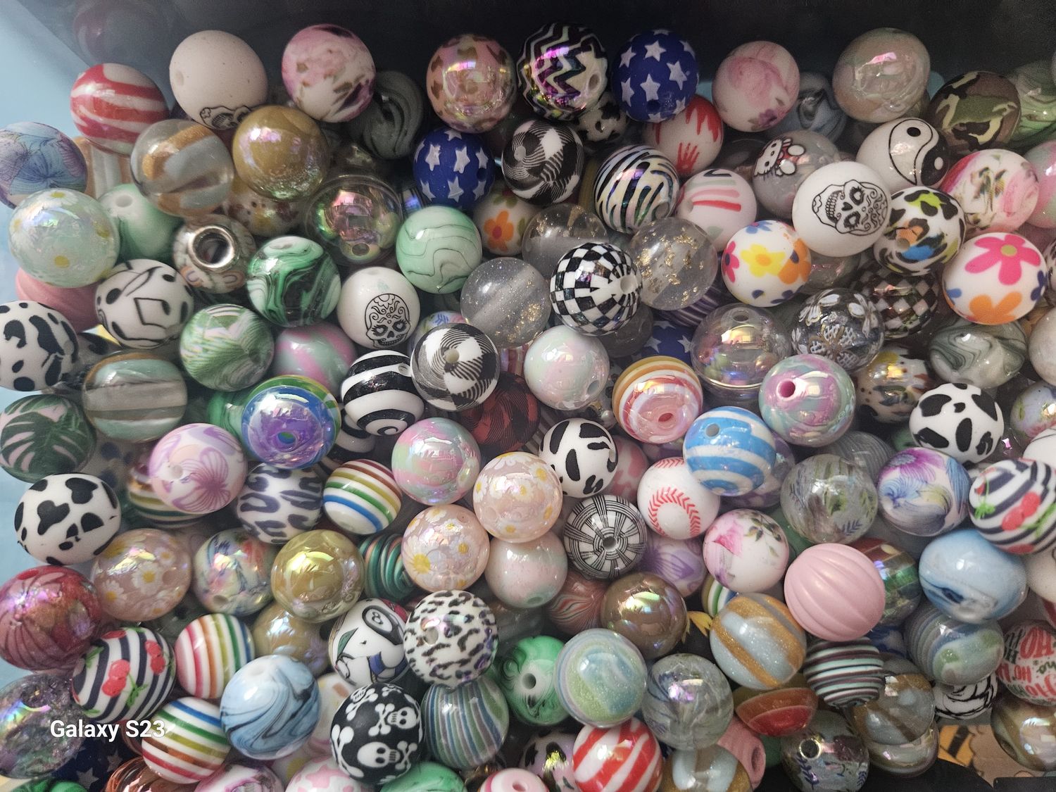 Mixed Printed Bead Bag