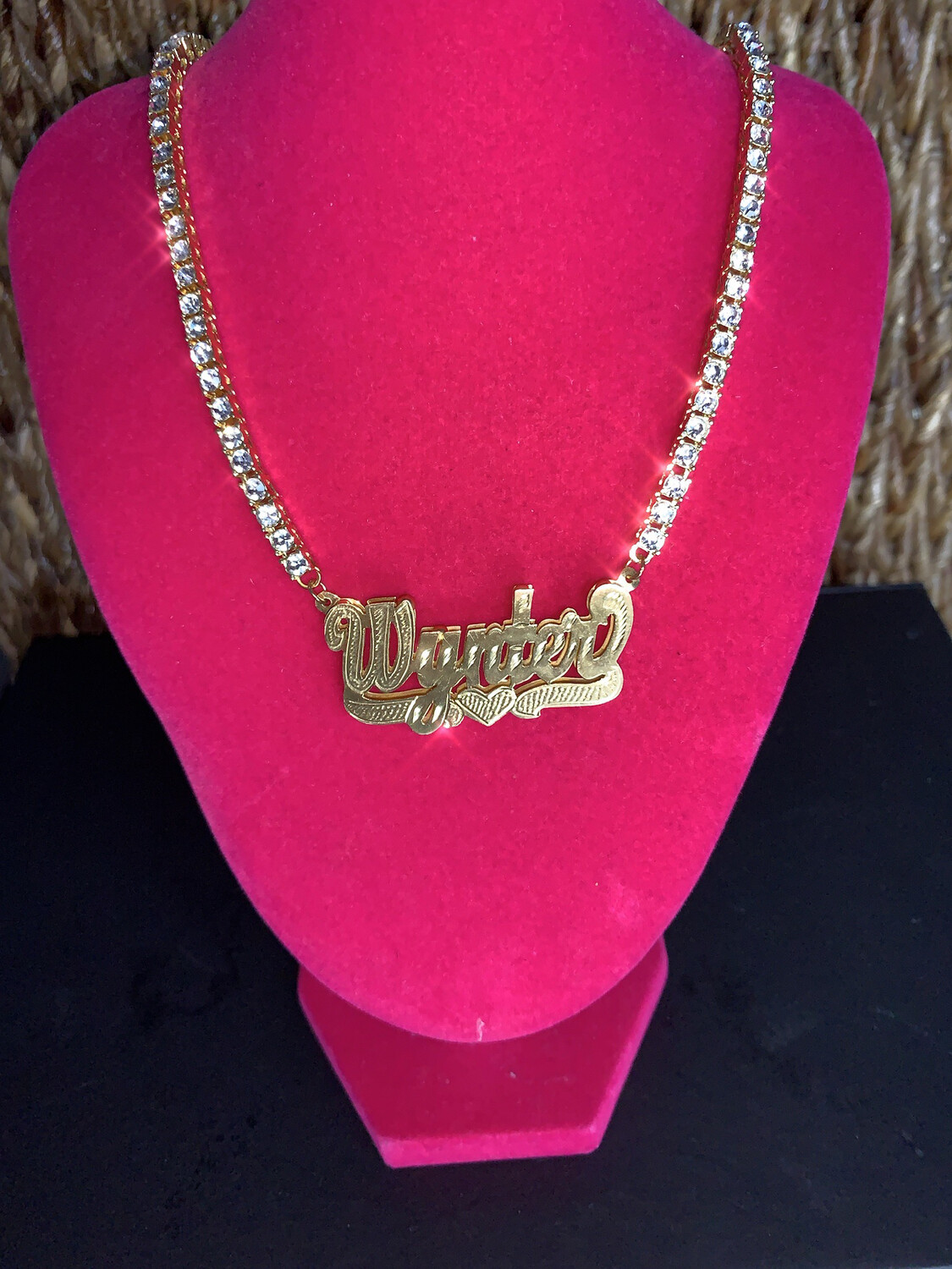 tennis necklace with name