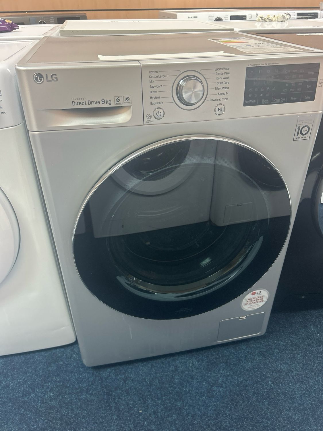 LG FG4U2VCN4 9KG 1400rpm Washing Machine Silver
