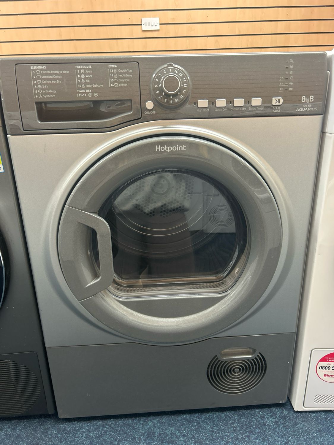 Hotpoint TCFS83B 8KG Condenser Tumble Dryer Grey/Silver