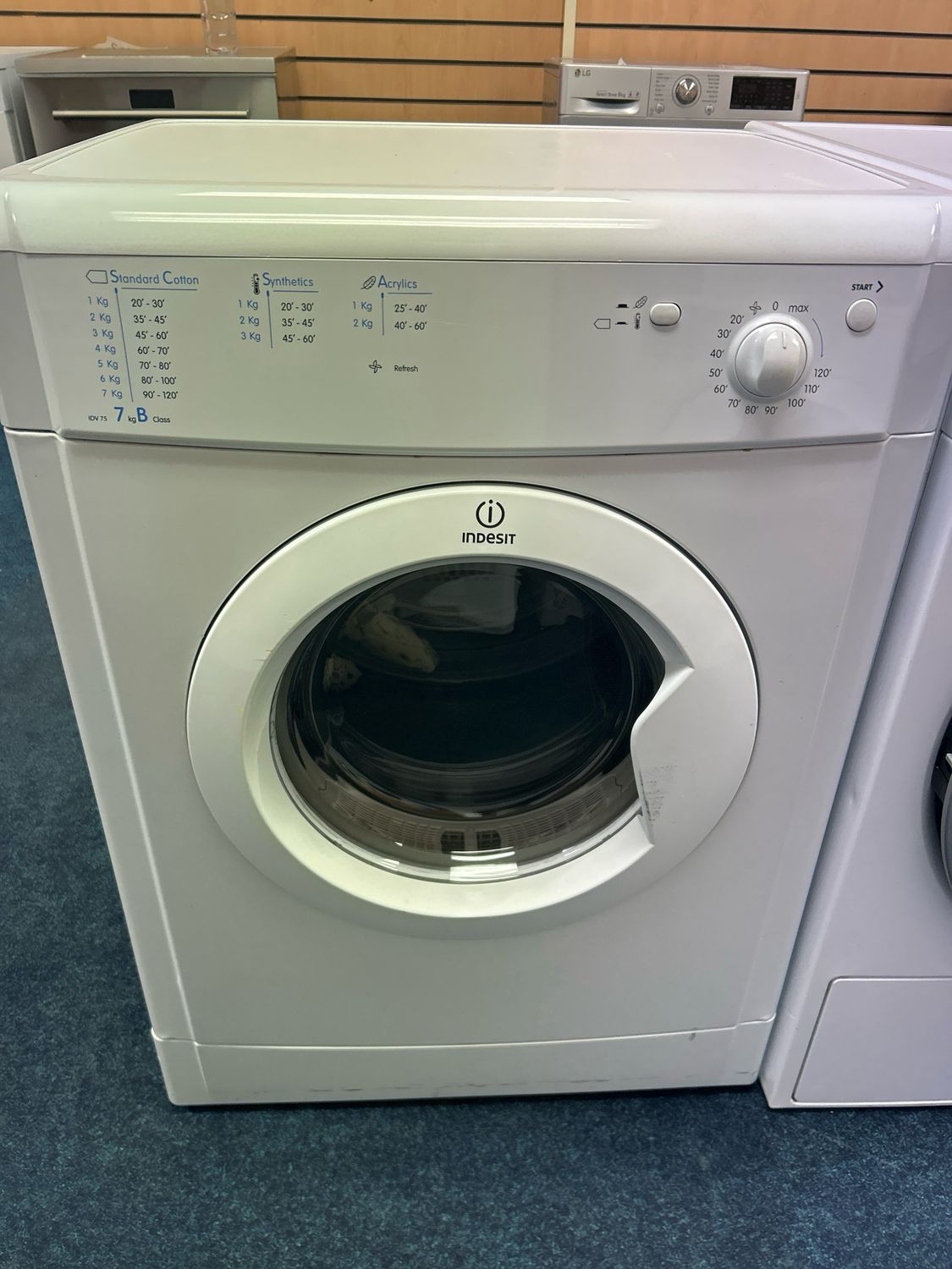 Indesit IDV75 7KG Vented Tumble Dryer White