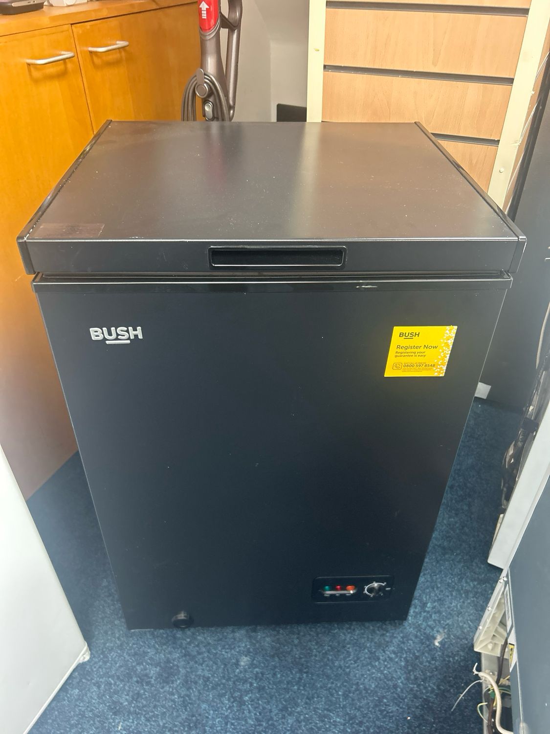 Bush MCF99BL Chest Freezer 99L Black W57cm H85cm D54cm