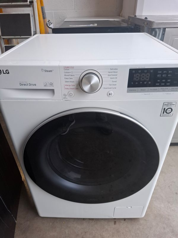 LG Direct Drive Steam 10KG 1400rpm Washing Machine White