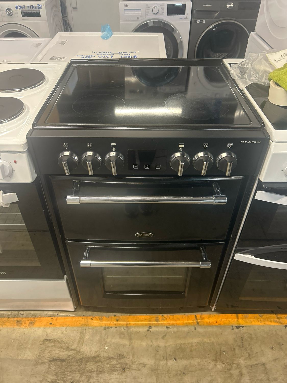 Belling 444444711 60cm Double Oven Electric Cooker Black