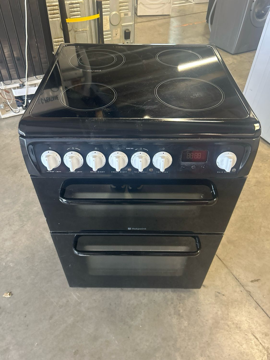 Hotpoint HAE60 60cm Electric Cooker Double Oven Black