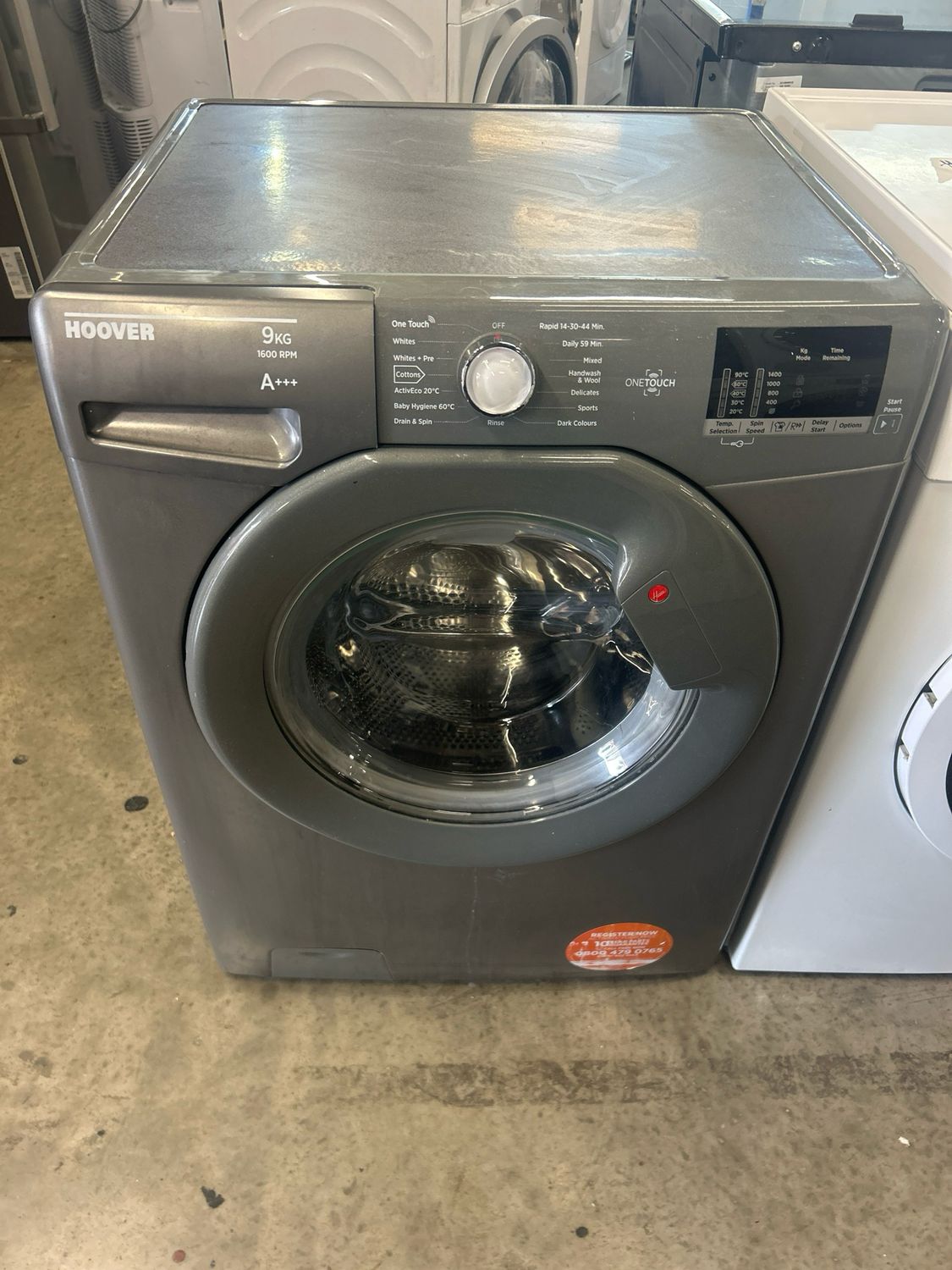 Hoover 9KG 1600rpm Washing Machine White