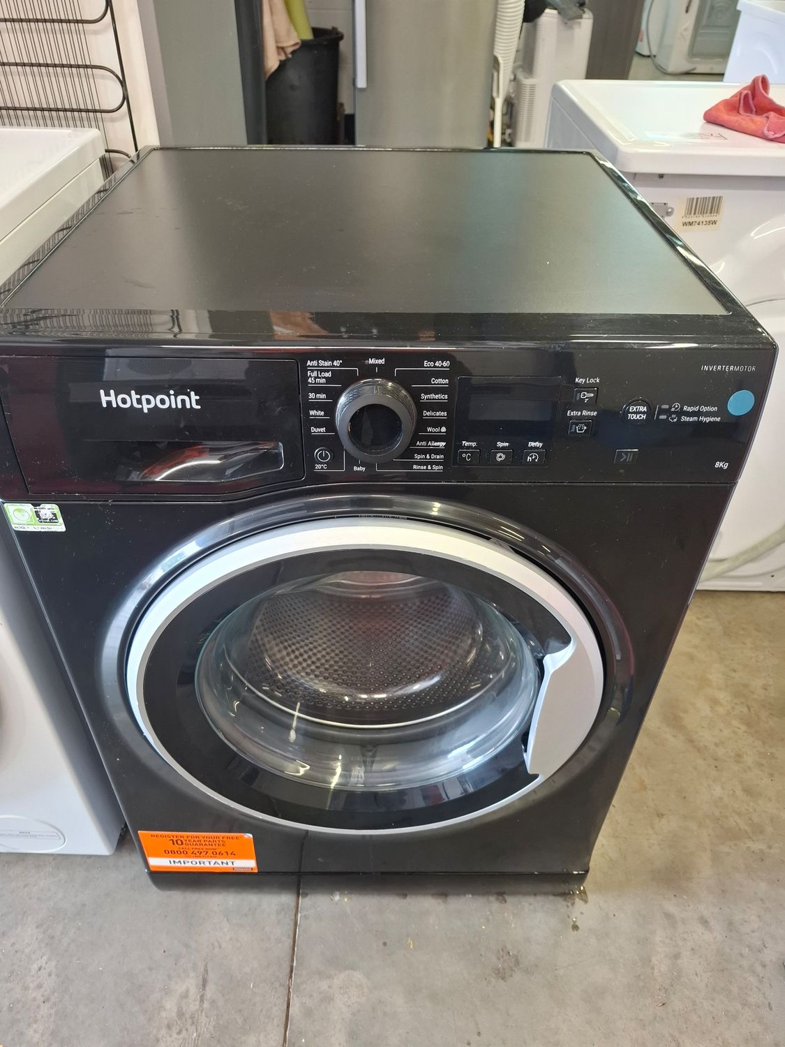 Hotpoint NSWM843BKUK 8KG 1400rpm Washing Machine Black