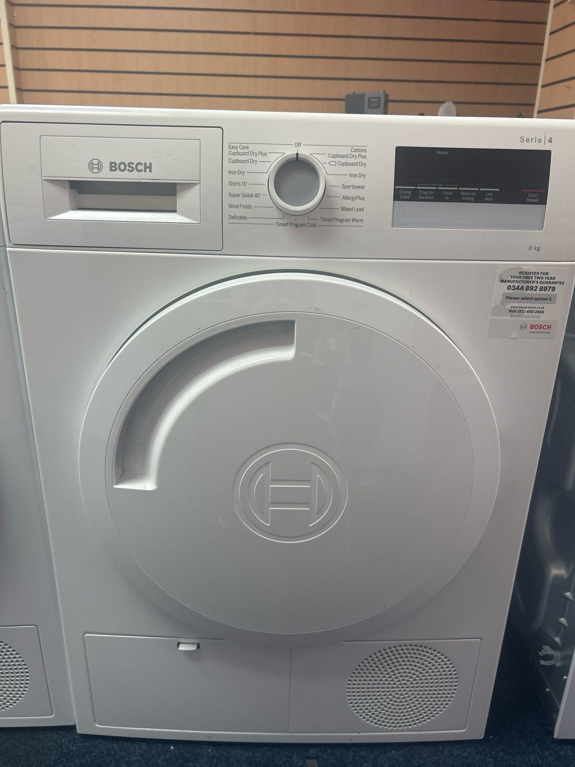 Bosch WTN83201GB 8KG Condenser Tumble Dryer White