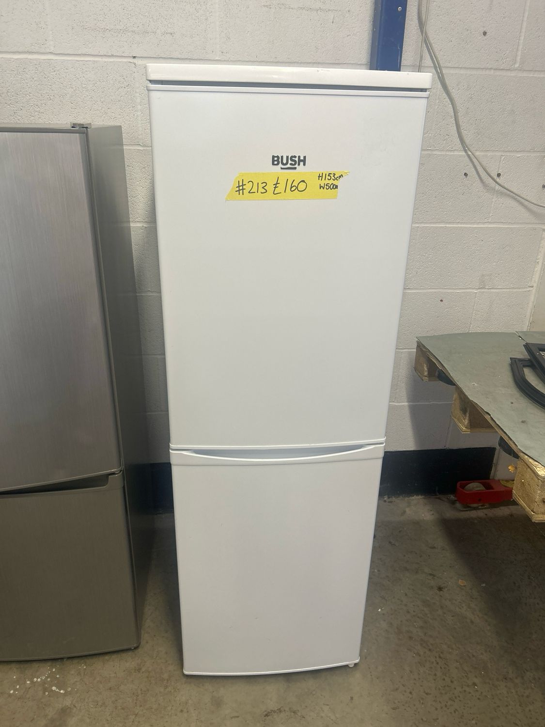 Bush Fridge Freezer White H153cm W50cm