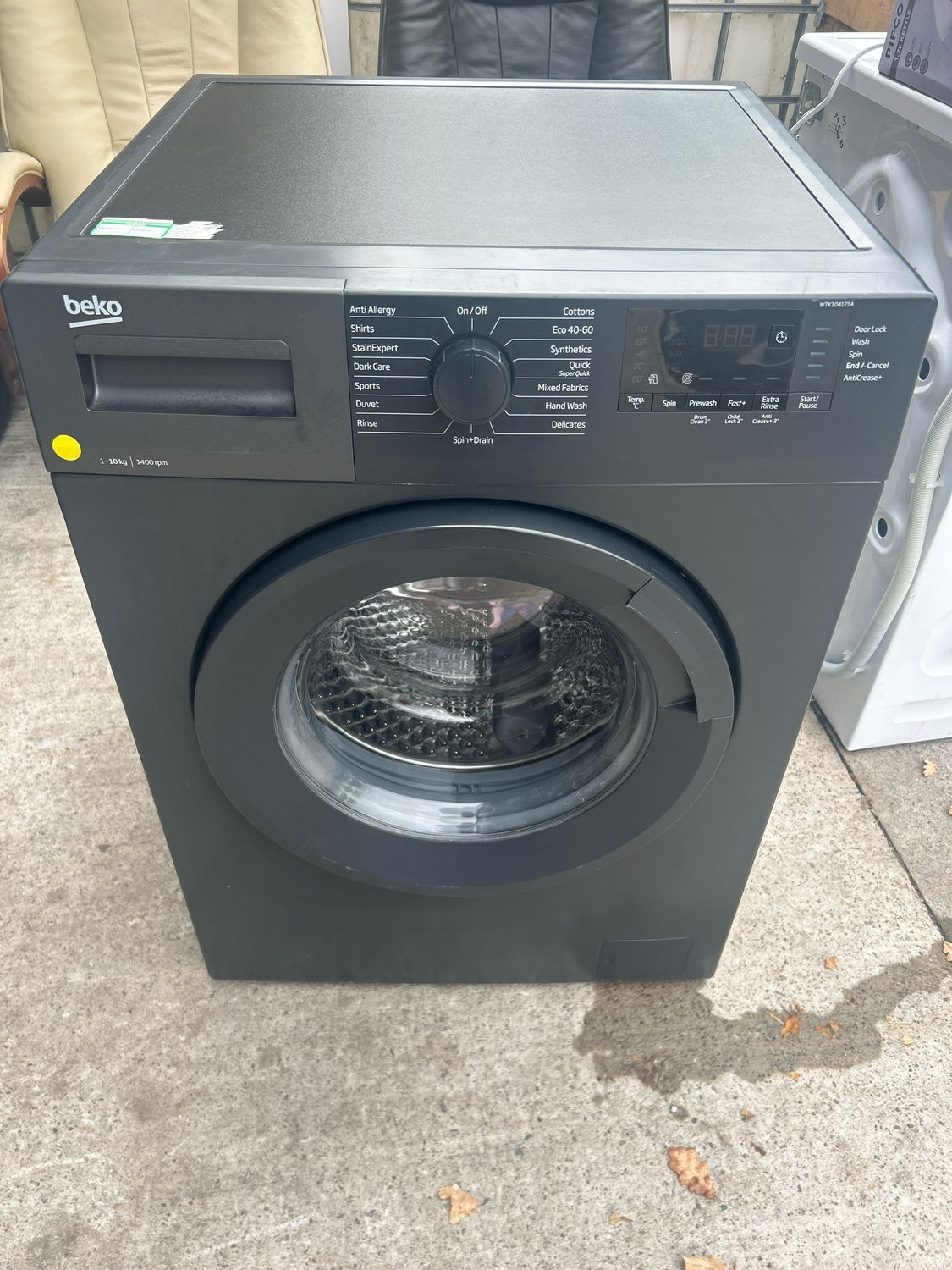 Beko WTK104121A 10kg 1400rpm Washing Machine Grey