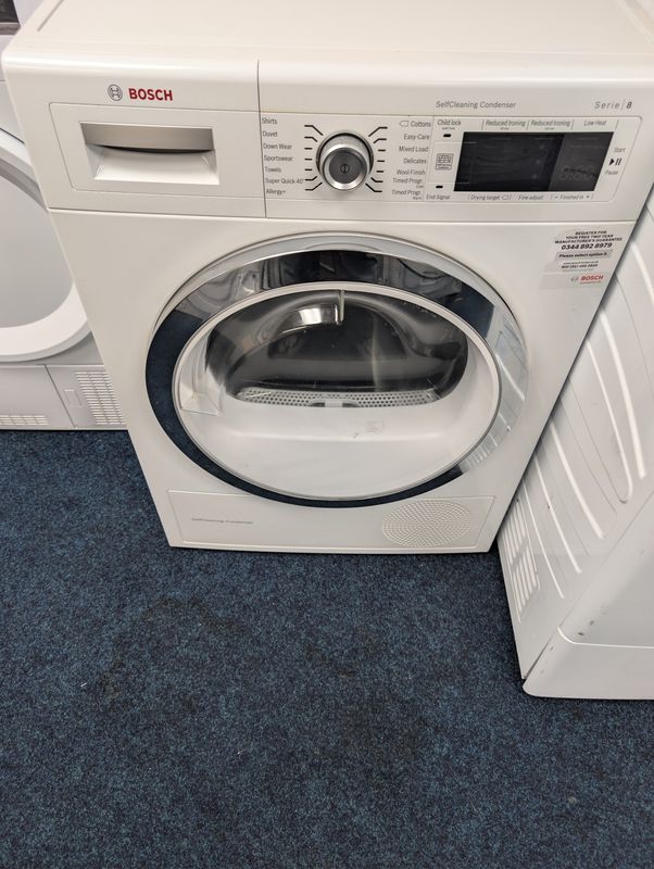 Bosch WTW87560GB series 8 8KG heat pump Condenser Tumble Dryer White