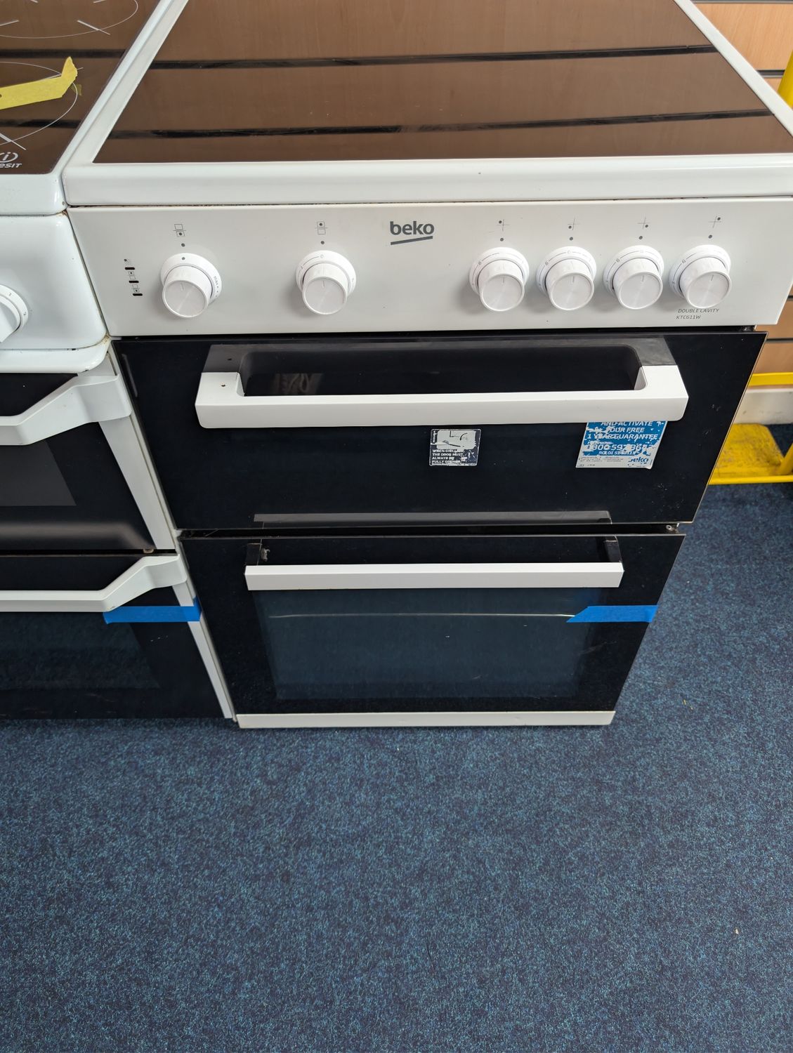 Beko 60cm Double Oven Ceramic Hob Electric Cooker White