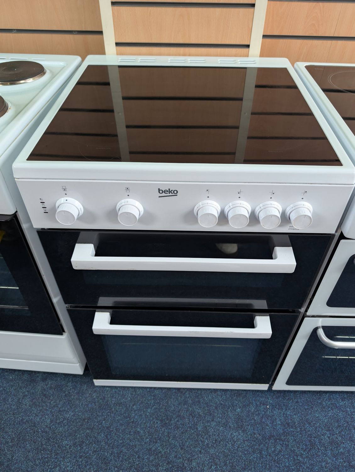 Beko 60cm Double Oven Ceramic Hob Electric Cooker White