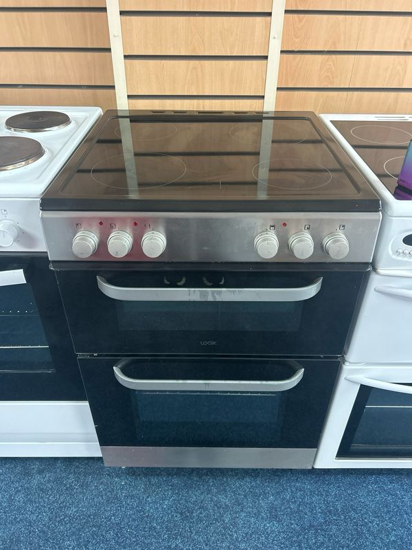 Logik LDOC60X17 60cm Double Oven Electric Cooker Silver/Black