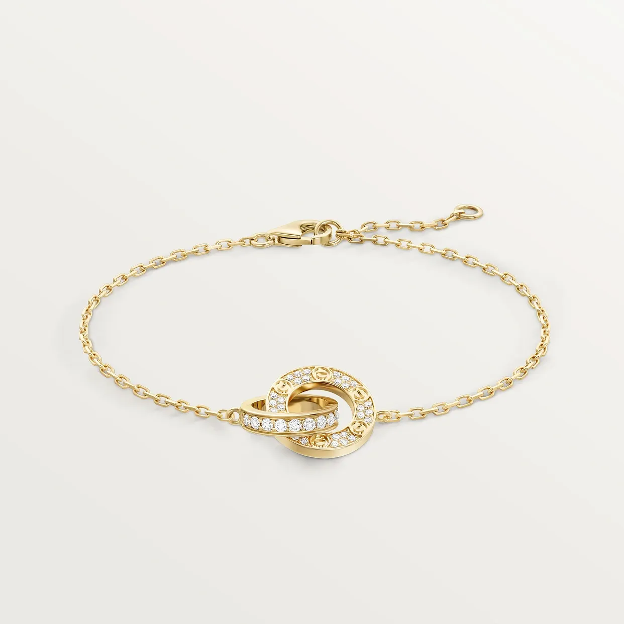 LOVE bracelet, on chain, paved