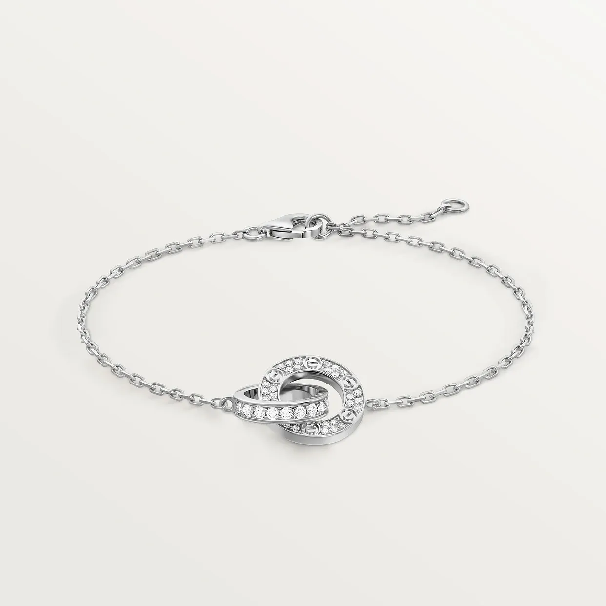LOVE bracelet, on chain, paved